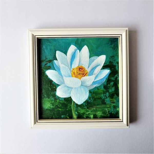 Acrylic-painting-flower-lotus-wall-decor