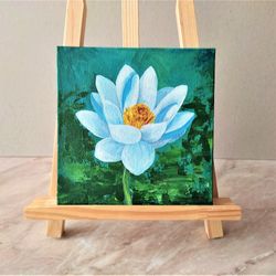 White flower canvas wall art impasto painting wall decor