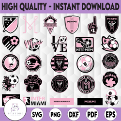 26 files mls logo inter miami cf, inter miami cf svg, vector inter miami cf, mls bundle svg, mls team svg, soccer logo