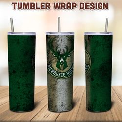 Milwaukee Bucks Tumbler Sublimation Wrap, Bucks Tumbler PNG, NBA Tumbler, NBA Sublimation Tumbler, Digital Download