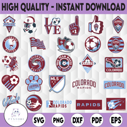 26 files mls logo colorado rapids, colorado rapids svg mls bundle svg, mls team svg, soccer logo