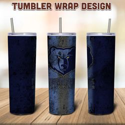 Memphis Grizzlies Tumbler Sublimation Wrap, Grizzlies Tumbler PNG, NBA Tumbler, Sublimation Tumbler, Digital Download