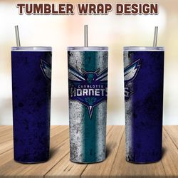 Charlotte Hornets Tumbler Sublimation Wrap, Hornets Tumbler PNG, NBA Tumbler, NBA Sublimation Tumbler, Digital Download