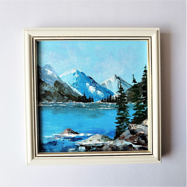 Acrylic-painting-mountains-mountain-lake-landscape-art-wall-decor