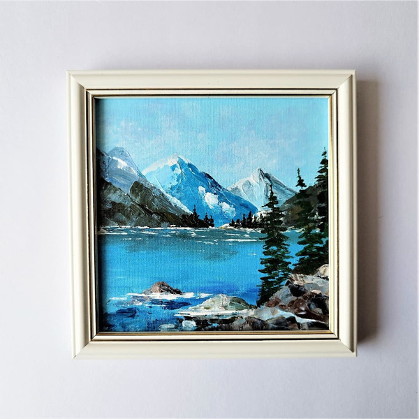 Palette-knife-painting-mountain-landscape-wall-art-in-style-impasto-framed-art