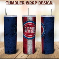 Detroit Pistons Tumbler Sublimation Wrap, Tumbler PNG, NBA Tumbler, Pistons Sublimation Tumbler, Digital Download