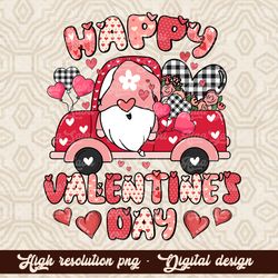 Valentine's day with gnomies png sublimation design download, Valentine's day png, gnomies love truck png, Valentine png