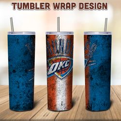 Oklahoma City Thunder Tumbler Sublimation Wrap, Tumbler PNG, NBA Tumbler, Thunder Sublimation Tumbler, Digital Download