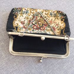 ladies concert purse vintage, tapestry gobelin retro womens handbag pouch