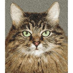 machine embroidery design, pet, domestic cat, cat photo, cat eyes, cat painting, gray cat, embroidered picture