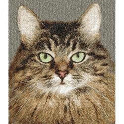 Machine Embroidery Design, Pet, Domestic cat, Cat photo, Cat eyes, Cat painting, Gray cat, Embroidered picture