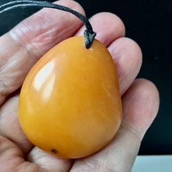 Genuine amber from Lithuanian Baltic sea | Massive amber pendant, butterscotch natural amber, big amber