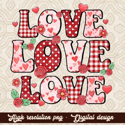 Valentine Love Love Love Groovy PNG, Retro Love, Love PNG, Digital Design, Sublimation Design, Sublimation PNG, Digital