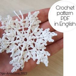 Snowflake  16 Christmas crochet pattern , crochet Snowflake pattern , crochet pattern , Irish Crochet , Motif crochet ,