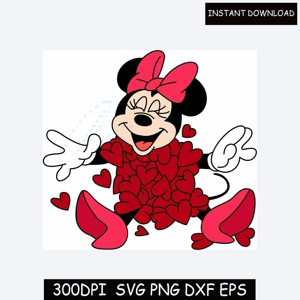 Minnie and Mickey Valentine's Day Heart Ear Silhouettes-SVG , PNG, Cricut - Digital File.jpg