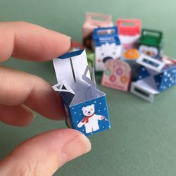 Miniature Christmas boxes, for printing, miniatures, dollhouse. DIGITAL DOWNLOAD, doll miniature in 1:12 scale