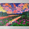 Acrylic-landscape-painting-lake-sunset-with-pink-water-lilies-wall-decor