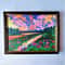 Landscape-sunset-on-a-lake-with-lotuses-original-landscape-painting-framed-art