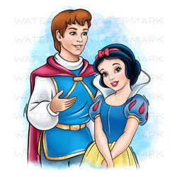 Cartoon princess and prince, sublimation design