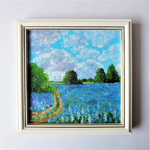 Impasto-painting-path-in-a-field-of-blue-wildflowers-framed-art