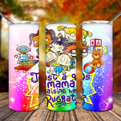 20oz skinny tumbler, just a 90s mama raising her rugrat tumbler, tumbler design, tumbler sublimation, tumbler png