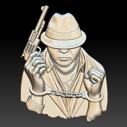 3D Model STL file for CNC Router Aspire Artcam 3D Printer Engraver Carving Milling Panel Gangster