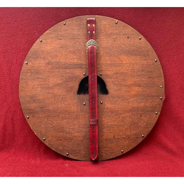 Dragon Face Wood & Steel Round shield Armor Templar 24