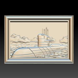 3D Model STL CNC Router file Panel Submarine