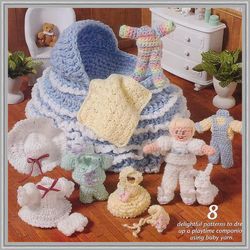 Digital - Vintage Dolly Playtime Set Crochet Pattern - Crochet Patterns Dolly Playtime Set - PDF