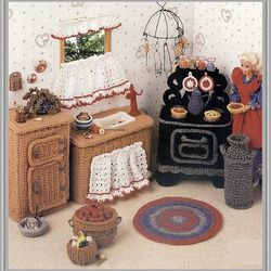 Digital - Vintage Country Kitchen Crochet Pattern -  Crochet Patterns for Dolls   - PDF