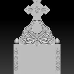 3D STL Model for CNC file Gravestone with leaves