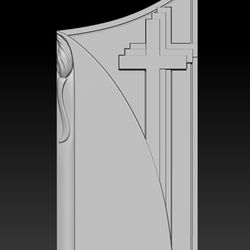 3D STL Model for CNC file Headstone with crosses