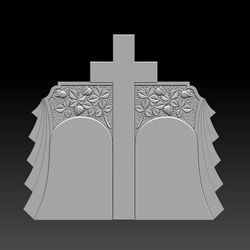 3D STL Model for CNC file Headstone with roses