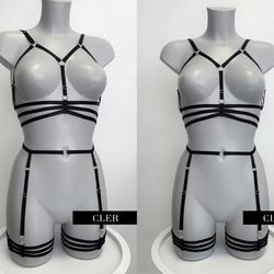 Harness set BLAIR, harness lingerie, harness bra, cage bra, strappy, bdsm lingerie, harnesses, harness women