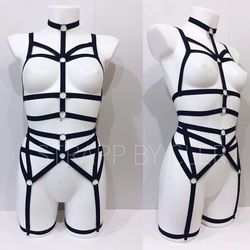 harness set, harness lingerie, harness bra, cage bra, strappy, bdsm lingerie, harnesses, harness belt