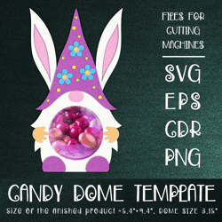 Easter Gnome Candy Dome | Paper Craft Template
