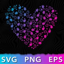 Heart Among Us SVG, Among Us Valentine, Among Us Valentines Printable, Among Us Love, Among Us SVG Cricut