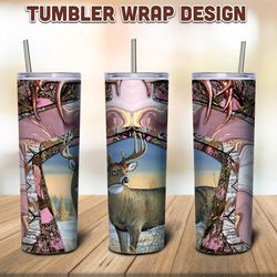 Hunting Deer Tumbler Sublimation Wrap, Hunting Deer Girl Tumbler PNG, NBA Tumbler, Sublimation Tumbler, Digital Download