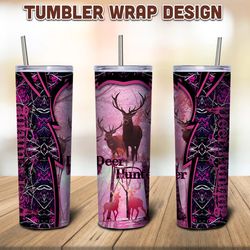 Hunting Deer Tumbler Sublimation Wrap, Girl Hunting Deer Tumbler PNG, NBA Tumbler, Sublimation Tumbler, Digital Download