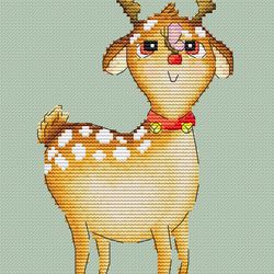 scheme for embroidery deer rudolf
