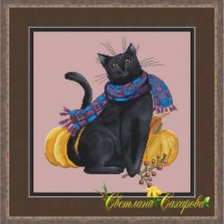 scheme for embroidery the november cat