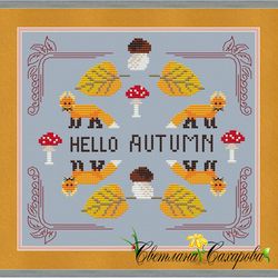 embroidery scheme autumn sampler