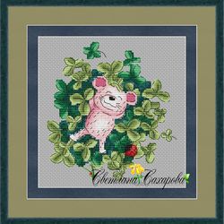 scheme for embroidery lucky mouse