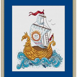 scheme for embroidery boat