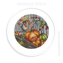 Autumn Pumpkins  cross stitch pattern PDF and Saga