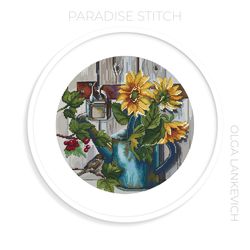 Sunflowers  cross stitch pattern PDF and Saga
