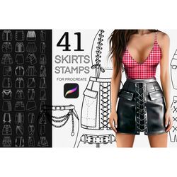 fashion skirts stamps for procreate