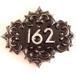 Cast iron address number plaque 162 door number sign vintage