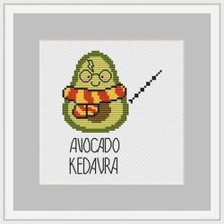 Avocado Kedavra for cross stitch pattern