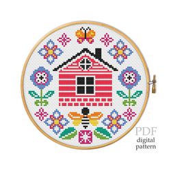 Beehive for cross stitch pattern